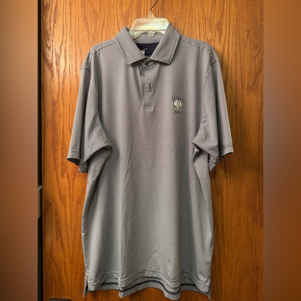 Men’s F&G Tech Golf shirt with Rich Harvest Farms logo